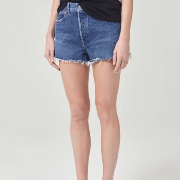 NEW Agolde Parker Jean Shorts | 31 Caution - Picture 4 of 14